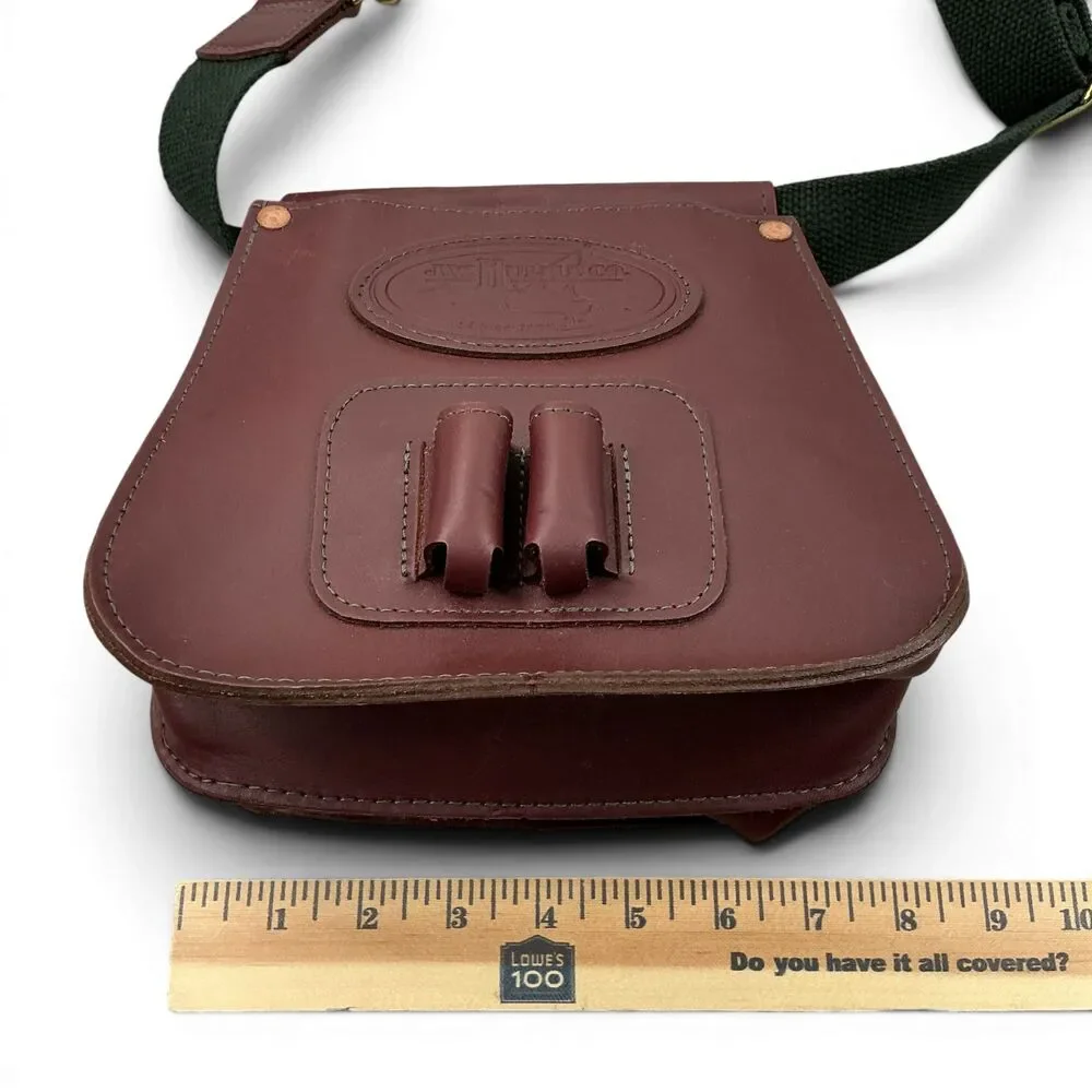 J.W Hulme Leather Shooting Shell Pouch Hunting Cartridge Bag Oxblood USA Vintage